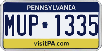 PA license plate MUP1335