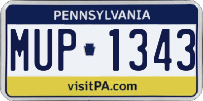 PA license plate MUP1343