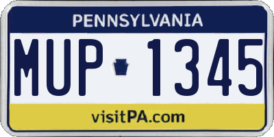 PA license plate MUP1345