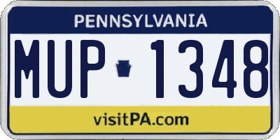 PA license plate MUP1348