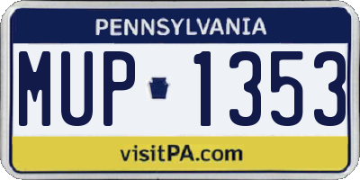 PA license plate MUP1353