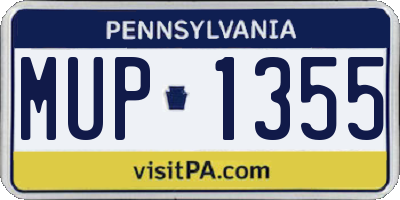 PA license plate MUP1355