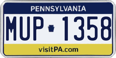 PA license plate MUP1358