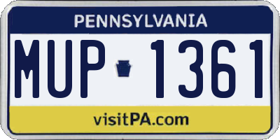 PA license plate MUP1361