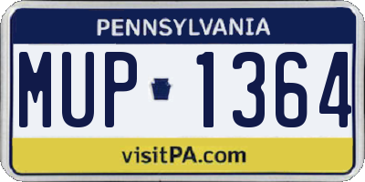 PA license plate MUP1364