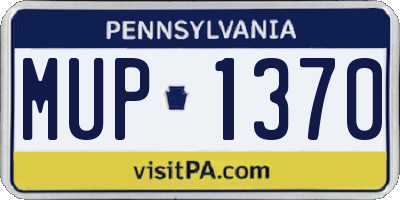 PA license plate MUP1370