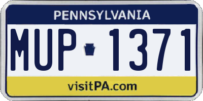 PA license plate MUP1371
