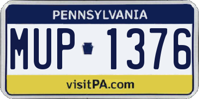 PA license plate MUP1376
