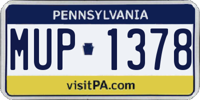PA license plate MUP1378