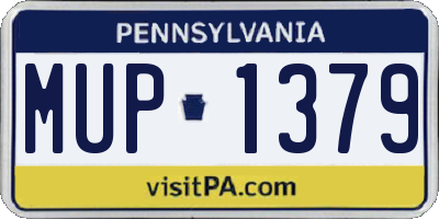 PA license plate MUP1379