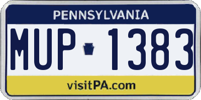 PA license plate MUP1383