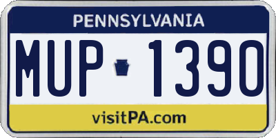 PA license plate MUP1390