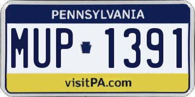 PA license plate MUP1391