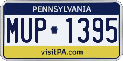 PA license plate MUP1395