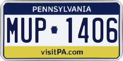 PA license plate MUP1406
