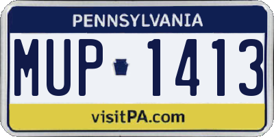 PA license plate MUP1413
