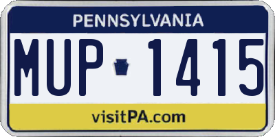 PA license plate MUP1415