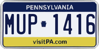 PA license plate MUP1416