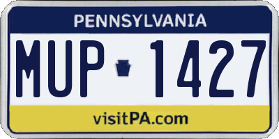 PA license plate MUP1427