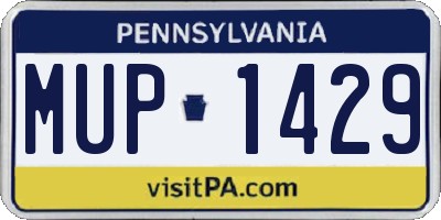PA license plate MUP1429