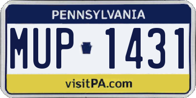 PA license plate MUP1431