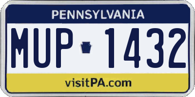 PA license plate MUP1432