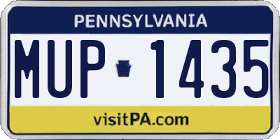 PA license plate MUP1435