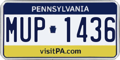 PA license plate MUP1436