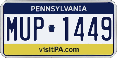 PA license plate MUP1449