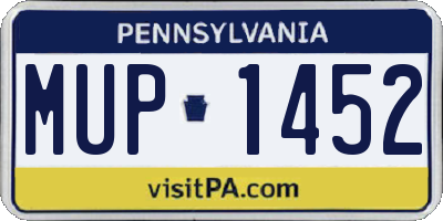 PA license plate MUP1452