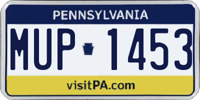 PA license plate MUP1453