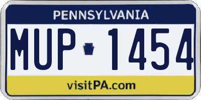 PA license plate MUP1454