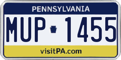PA license plate MUP1455