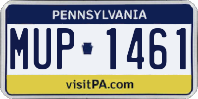 PA license plate MUP1461