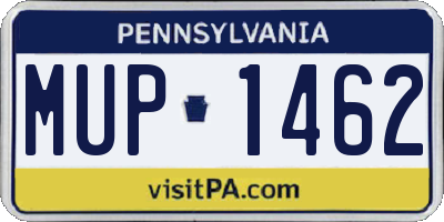 PA license plate MUP1462