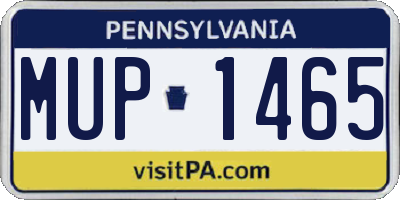 PA license plate MUP1465