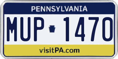 PA license plate MUP1470