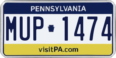 PA license plate MUP1474