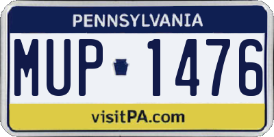 PA license plate MUP1476