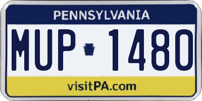 PA license plate MUP1480