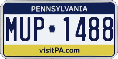 PA license plate MUP1488