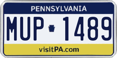 PA license plate MUP1489