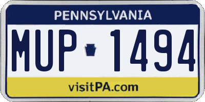 PA license plate MUP1494