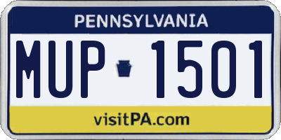 PA license plate MUP1501
