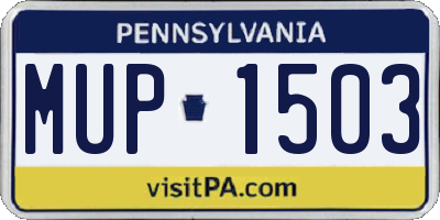 PA license plate MUP1503