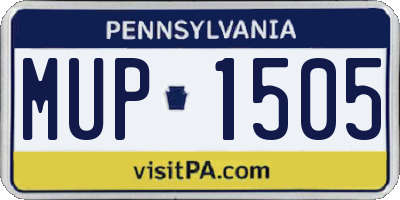 PA license plate MUP1505