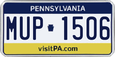 PA license plate MUP1506