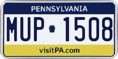 PA license plate MUP1508
