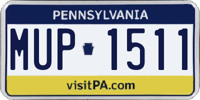 PA license plate MUP1511