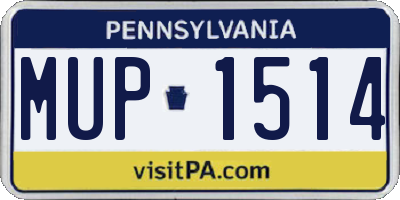 PA license plate MUP1514